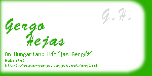 gergo hejas business card